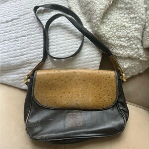 Vintage Loewe Bag ~ 80s/90s Ostrich Leather RARE